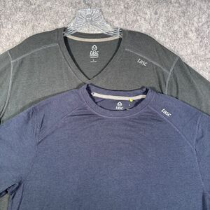 Tasc T Shirt Mens Large Blue Black Performance Bamboo Crew V Neck Bundle Of 2